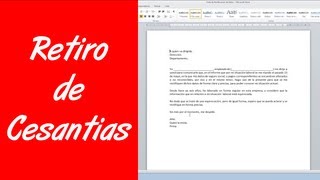 Como hacer una carta para el retiro de cesantías