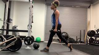 Dumbbell dead stop lunge