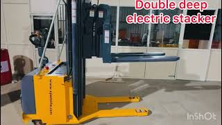Double deep electric stacker used for double pallet racking system 