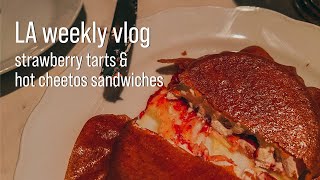 strawberry tarts and hot cheetos sandwiches | couples weekly vlog LA by lifenwhatnot  1,696 views 1 year ago 11 minutes, 19 seconds