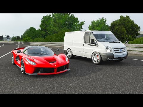 forza-7-drag-race-|-ford-transit-van-(-͡°-͜ʖ-͡°)-vs-ferrari-laferrari-|-rolling/standing!