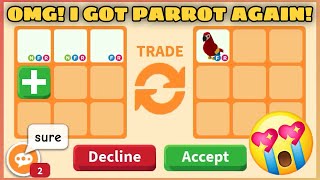 OMG! I GOT A PARROT AGAIN! THEY REALLY WANT MY OFFER BUT I THINK I OVERPAY IT IN ROBLOX #adoptme