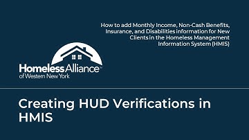 Creating HUD Verifications in HMIS