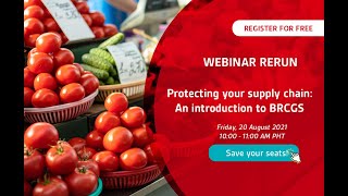 REPLAY WEBINAR on Protecting your supply chain  An introduction to BRCGS
