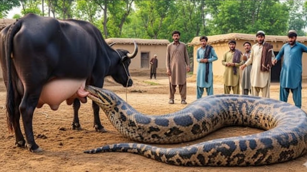 چرا مار افعی ۱۰۰ ساله هر روز شیر گاو پیرمرد را می‌خورد؟! 😱 معجزه خدا را ببینید! 😱
