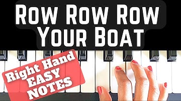 Row Row Row Your Boat  - BEGINNER | Right hand Piano Tutorial | EASY | NOTES | +Slow