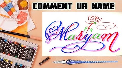 Maryam Name Signature Calligraphy Status | How to Draw, Cursive Calligraphy with Cut Marker
