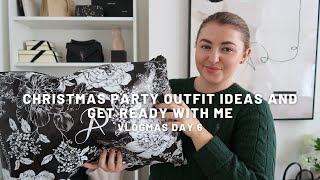 CHRISTMAS PARTY OUTFIT IDEAS AND GET READY WITH ME - VLOGMAS DAY 6 | PetiteElliee