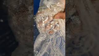 Sequin embroidery evening dress lace fabrics China manufacturer factory