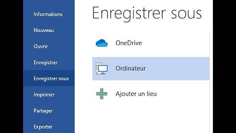Comment enregistrer un document Word 2013