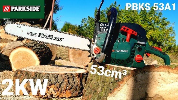 2kW Parkside PBKS 53 A2 Chainsaw vs. Stihl MS260 - YouTube