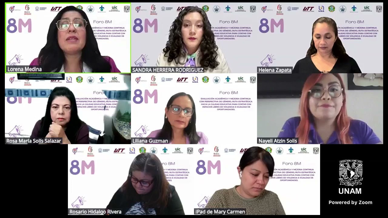 Foro 8M Evaluación académica y mejora continua con perspectiva de género.