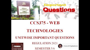 CCS375 Web Technologies Important Questions l Easy Pass