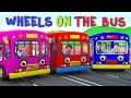 The Wheels on the Bus | Learning Colors Bus | Nursery Rhymes and Kids Songs 3D