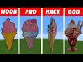 Pixel Art (NOOB vs PRO vs HACKER vs GOD) Ice Cream in Minecraft