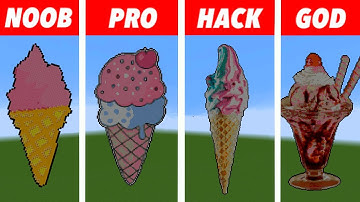 Pixel Art (NOOB vs PRO vs HACKER vs GOD) Ice Cream in Minecraft
