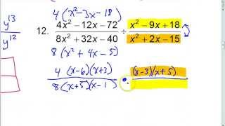 Test C  (1 to 12)   Rational Expressions, Equations, Etc