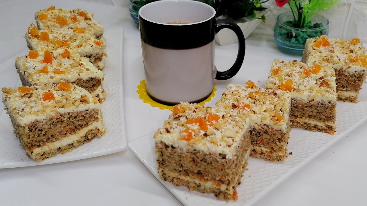 كيكة الجزر 🥕 و الكركاع الشهيرة لي ذاقو عندك يحير فمكوناتو لذيذ ماتشبعوش منو يستحق التجربة 👌