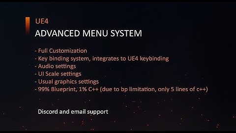 UE4 Advanced Menu System