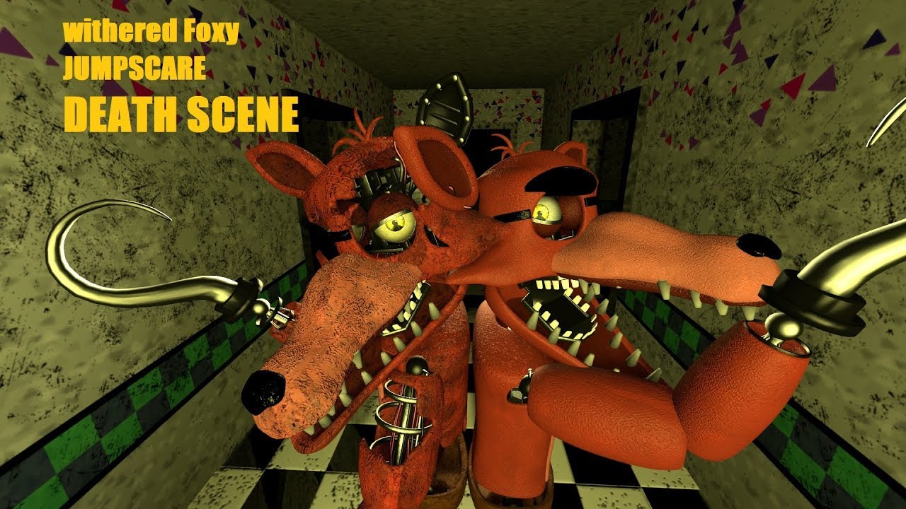 Withered foxy jumpscare death scene - YouTube.