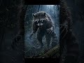 Mutant Raccoon in the Moonlit Forest 🦝🌕👁️ | AI Cinematic Short #shorts  #aicinematic #aiart