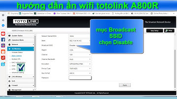 Hướng dẫn ẩn wifi toto link A800r