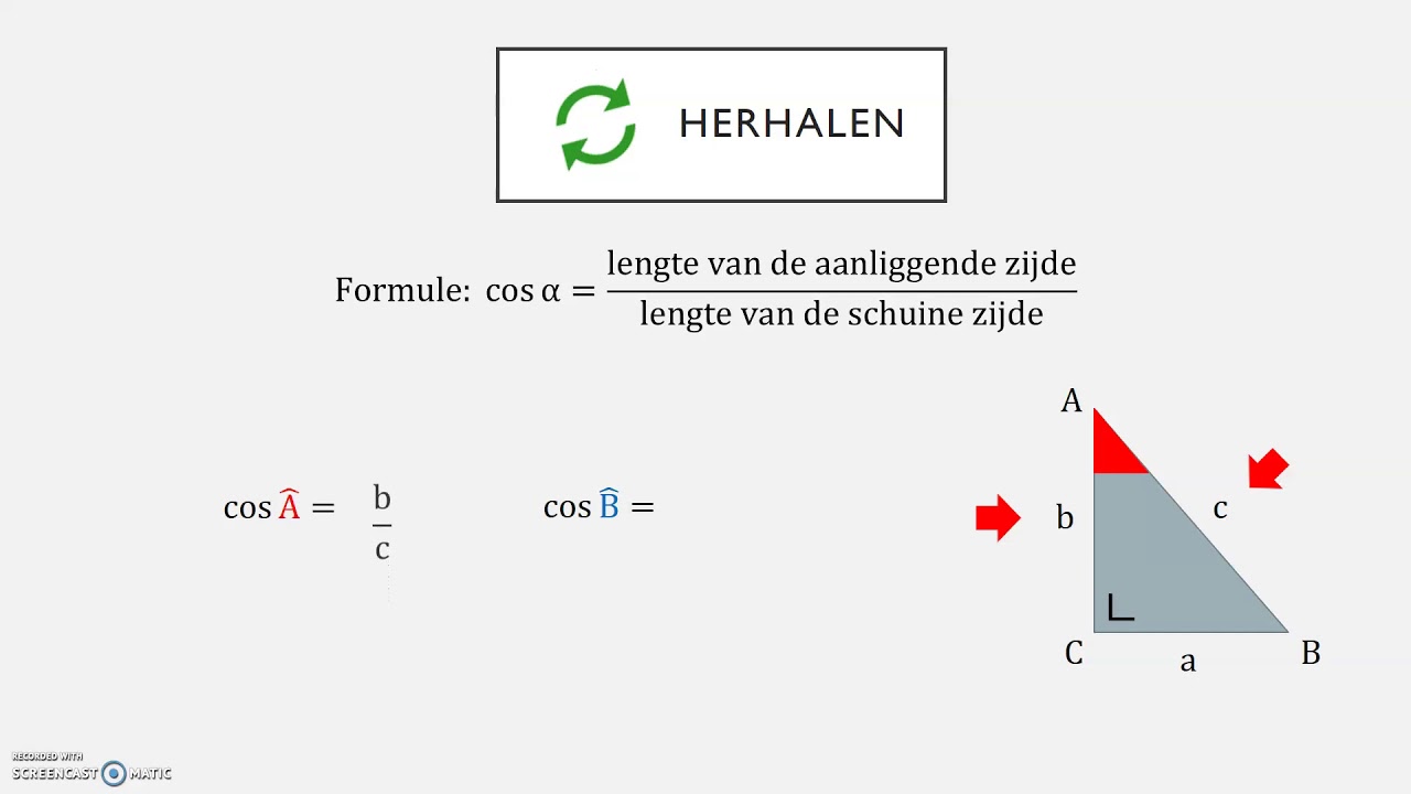cosinus van een scherpe hoek - YouTube
