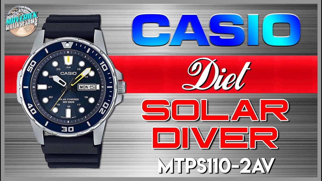 Diet Solar! | Casio Classic 100m Solar Quartz MTPS110-2AV Unbox & Review -  YouTube