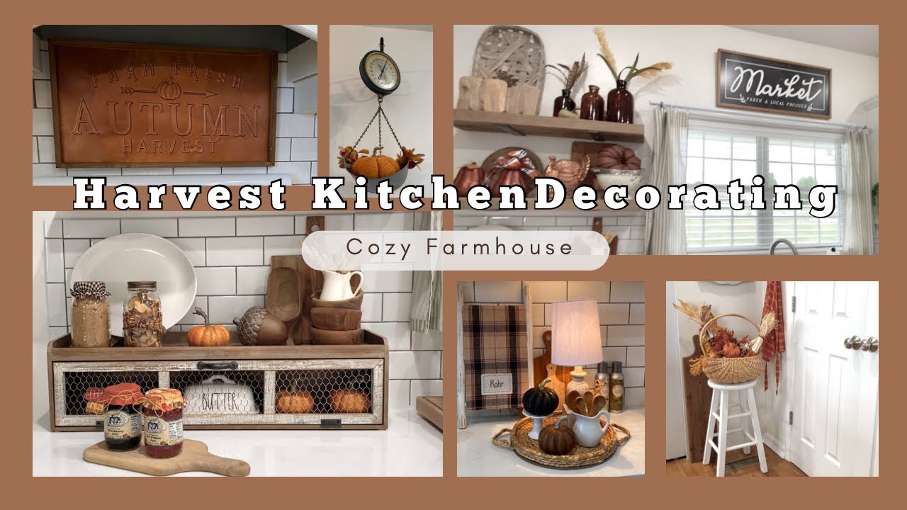 HARVEST KITCHEN FALL FARMHOUSE DECORATING IDEAS AUTUMN HOME DECOR - YouTube