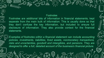 Financial Terminology....Footnotes