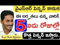 YSR PENSION KANUKA //ఈ అర్హతలు ఉన్న వారికి మాత్రమే // కొత్త పెన్షన్ 5 రోజుల్లో ఇస్తారు.