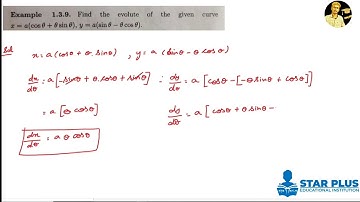 Evolute equation of the curve x=a(cost+tsint), y=a(cost-tsint) Engineering Mathematics M1