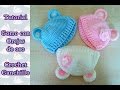 DIY Como hacer un gorro crochet ganchillo bebe con orejas de oso | English Subs Baby's hat