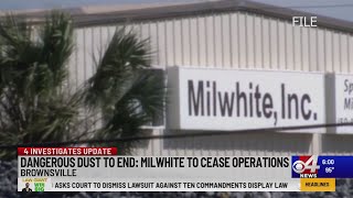 Information Milwhite Inc. agrees to shut down operations after residents complain of dust in neighborhood Guide