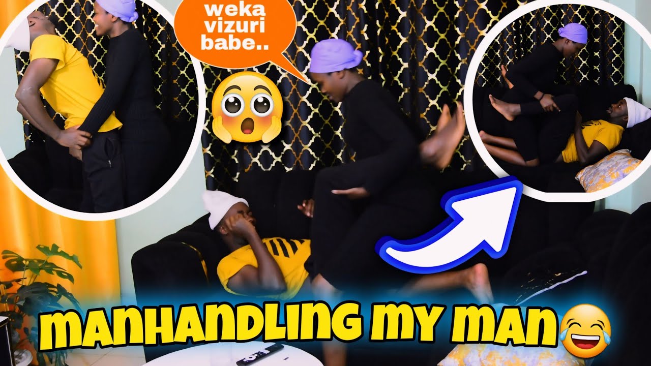 Manhandling my boyfriend to see his reaction 😂😂i propose this😂😂😜