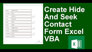 Create Hide And Seek Contact form Excel VBA
