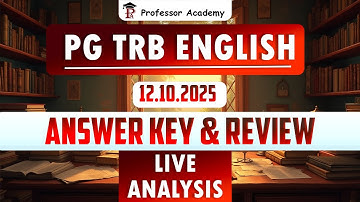 PG TRB English | Answer Key & Review | Live Analysis!