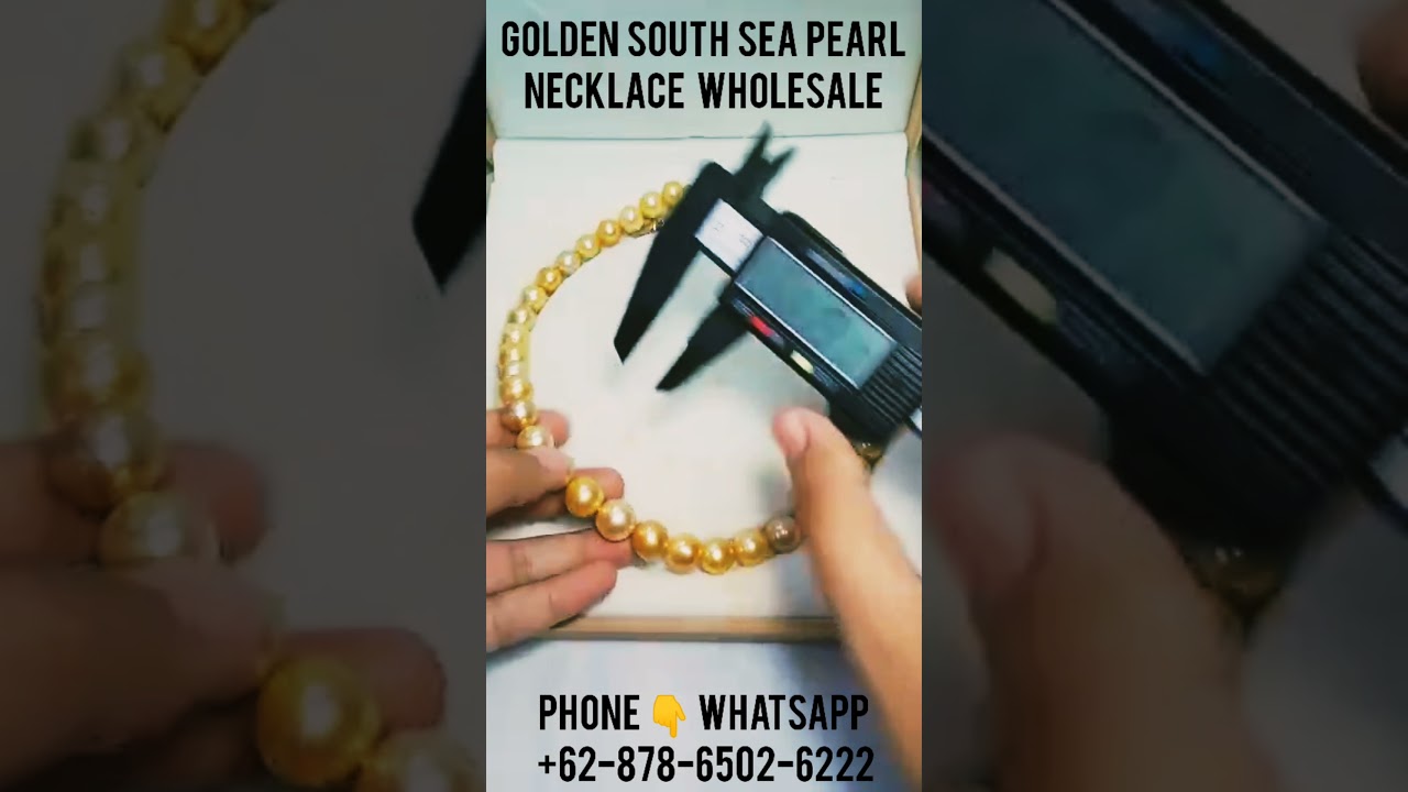 Golden south sea pearl strands necklace 