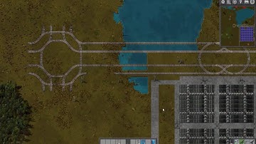 Lets play Factorio - Ep. 26 - First try on a rail roundabout