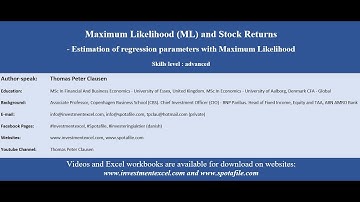 Ubanking Academy Excel - Stock Returns And Maximum Likelihood (ML)