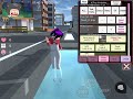 a mechanic girl playing in the water