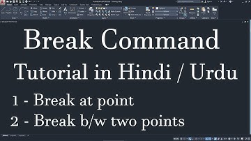 # 27Break Command In AutoCAD 2020 Hindi / Urdu Tutorial | AutoCAD Break Command | SparkCAD Mech