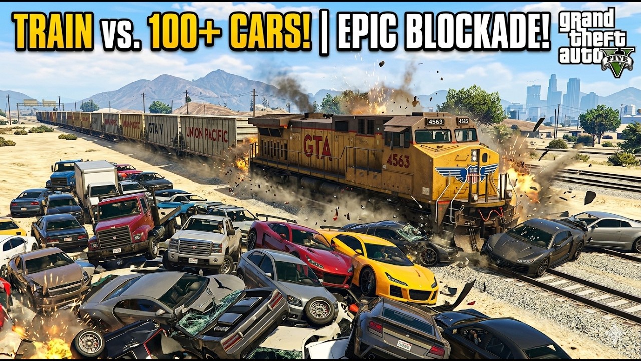 GTA 5 LIVE | Train vs 100 Luxury Cars 😱🔥 कौन बचेगा?