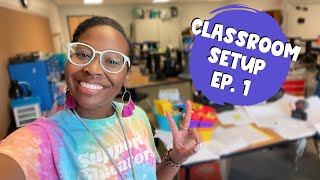 CLASSROOM SETUP VLOG SERIES | Ep.1- unpacking, organizing, so much stuff! | Elementary Teacher Vlog