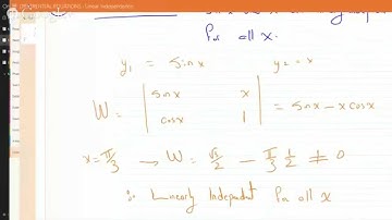 EX 2 How to show that 2 functions are Linearly Independent by finding Wronskian