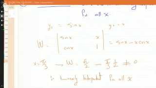 EX 2 How to show that 2 functions are Linearly Independent by finding Wronskian