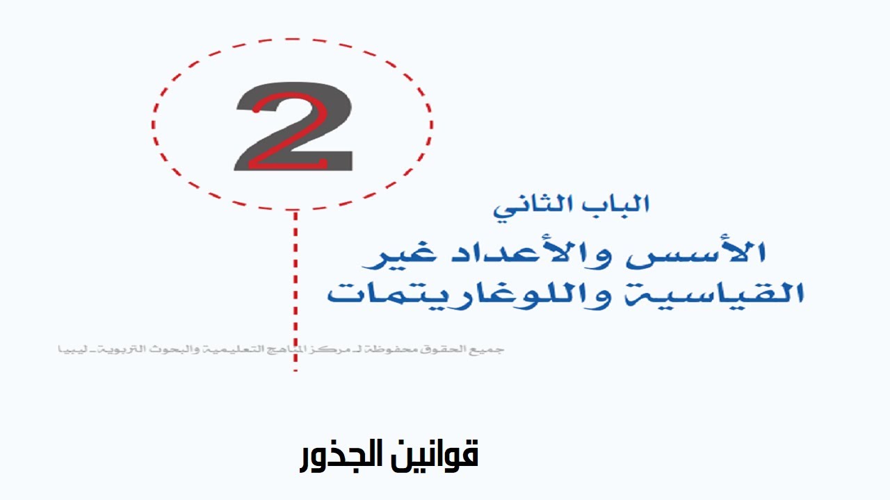 رياضيات صف اول ثانوي - قوانين الجذور