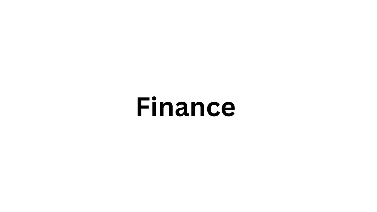 How To Pronounce Finance - YouTube