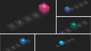 CSS 3D Isometric Social Media Icon Hover Effects | Fontawesome Icons