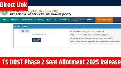 ts dost seat allotment 2025 | ts dost phase 2 seat allotment 2025